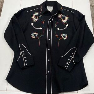 H Bar C California Ranchwear Long Tail Cowboy Shirt Vintage.Sz 16